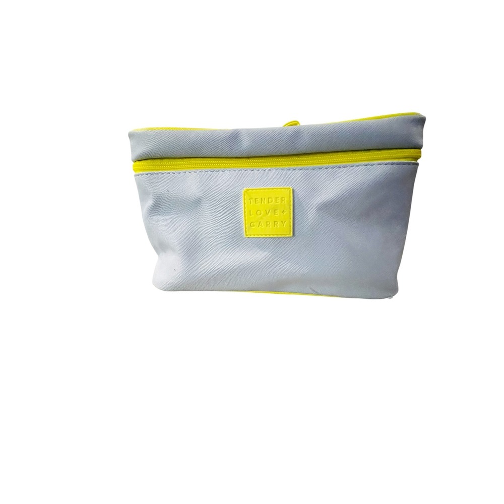 Tender Love + Carry Makeup Bag Blue/Neon Yellow Travel Cosmetic Case Organizer